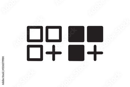 Add new application or grid menu icon Vector