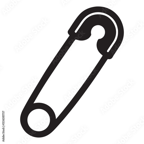 Safety Pin Vector Icon Illustration Fashion and Clothing Accessory Design