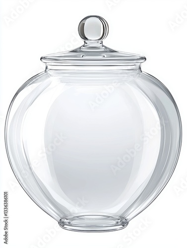 Elegant Transparent Glass Jar with a Round Lid for Storage and Decoration Use