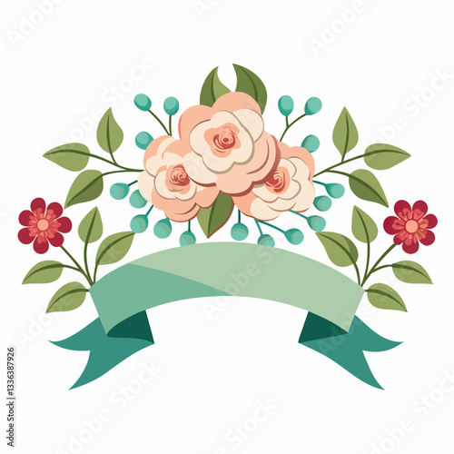 elegant wedding banner with florals