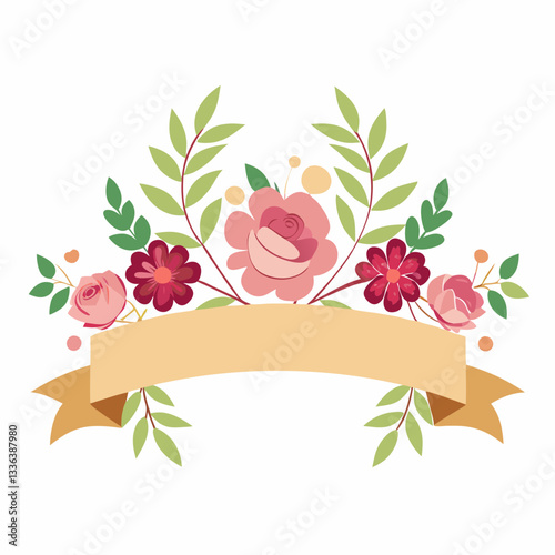 elegant wedding banner with florals