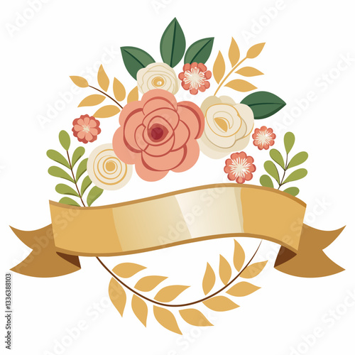 elegant wedding banner with florals