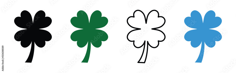 four leaf clover icon. green floral symbol. shamrock icon. green clover icon. vector illustration on transparent background. four leaf clover icon. green floral symbol. shamrock icon. green clover icon. vector illustration on transparent background.