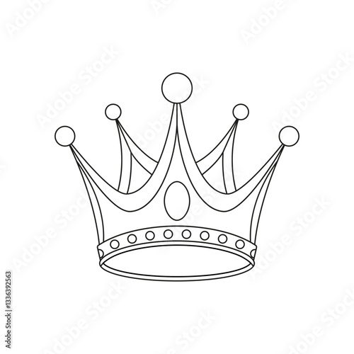 The crown is a symbol of monarchical power silhouetted on a white background