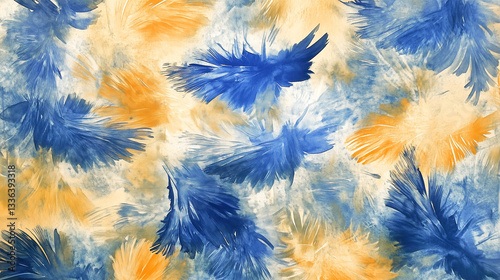 yellow and light blue watercolor abstract texture wallpaper isolated on white or transparent background