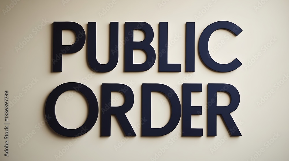 Notice on public order displayed prominently on a wall in an indoor setting Notice on public order displayed prominently on a wall in an indoor setting