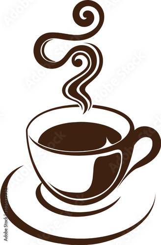 EPS vector icon of a steaming cup of coffee.