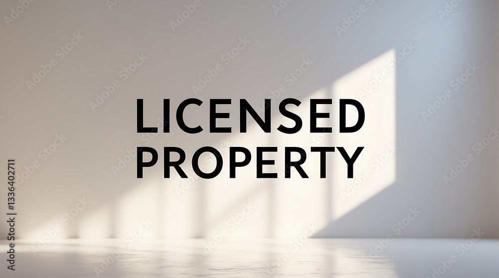 Light streaming into an empty room with text emphasizing licensed property Light streaming into an empty room with text emphasizing licensed property