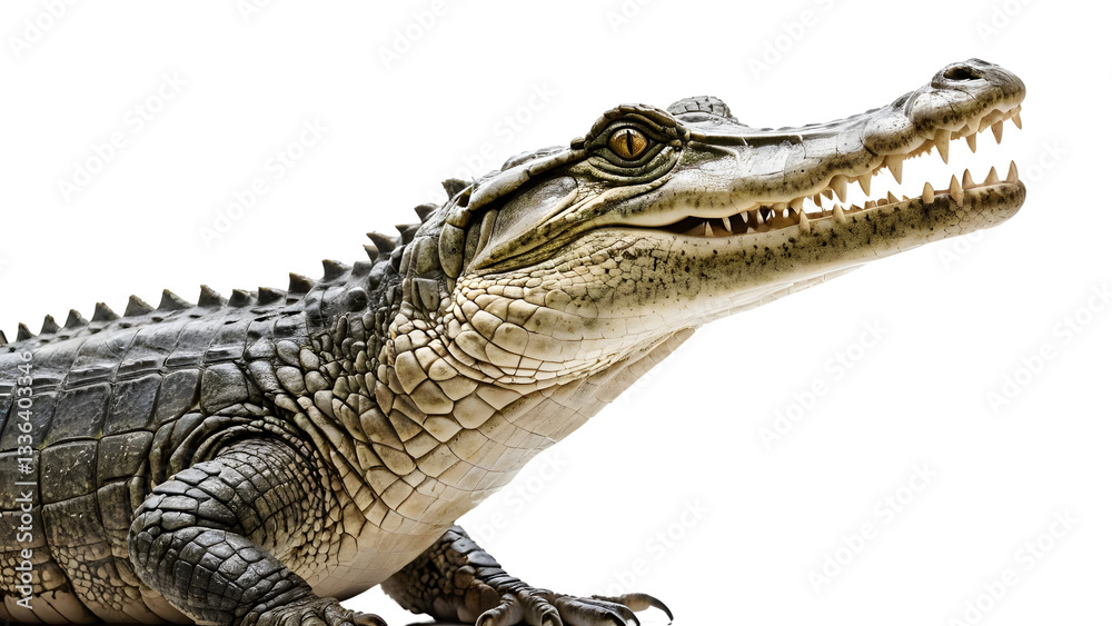 Fototapeta premium Alligator Crocodile isolated on transparent background.