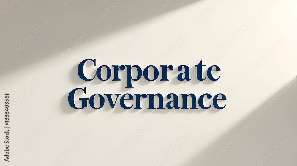 Fototapeta premium Corporate governance principles displayed in an indoor setting with soft lighting