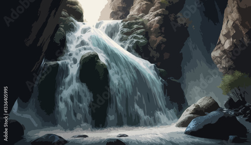 Waterfall illustration