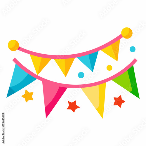 kids  party banner with bright colors