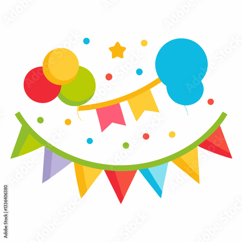 kids  party banner with bright colors