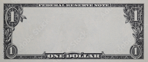 U.S. 1 dollar border with empty middle area