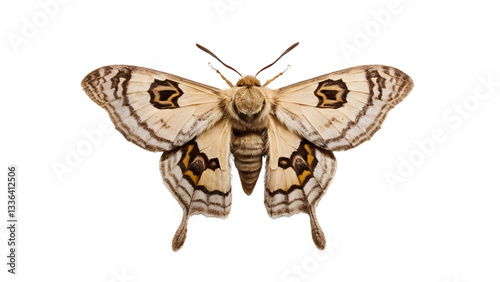 Exotic Moth with Intricate Patterns isolated on transparent background