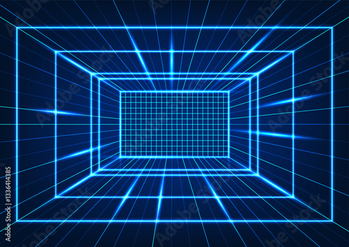 Technology background, square shape, arranged in a grid, conveying access to digital database through the network, vector illustration, poster, wallpaper.