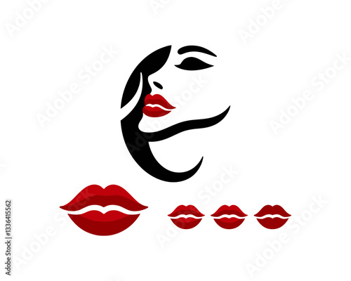 woman with red lips