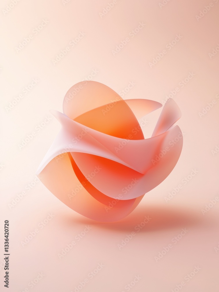 Abstract digital art piece that appears to be a 3d rendering. it is a spherical object with a pink and orange color scheme. Abstract digital art piece that appears to be a 3d rendering. it is a spherical object with a pink and orange color scheme.