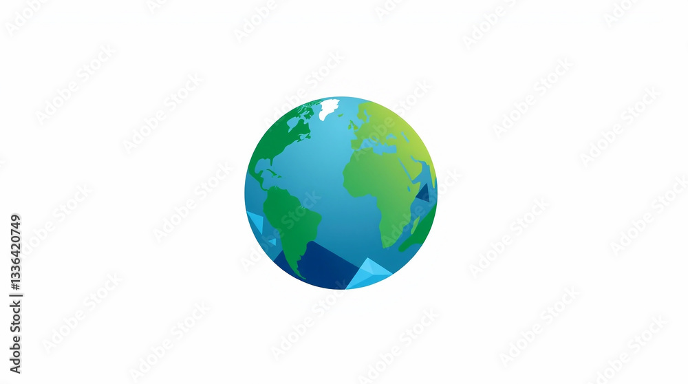 A logo design depicting planet Earth in geometric shapes and clean lines, featuring gentle color contrasts and a dreamlike, A logo design depicting planet Earth in geometric shapes and clean lines, featuring gentle color contrasts and a dreamlike,
