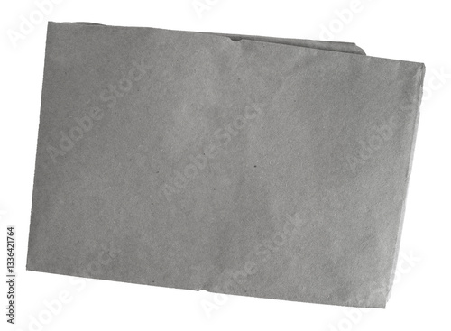 feuille de papier gris pliée, PNG sur fond transparent