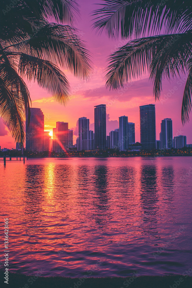 Obraz premium sunset over the city