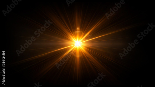 Beautiful light flares. Glowing streaks on dark background