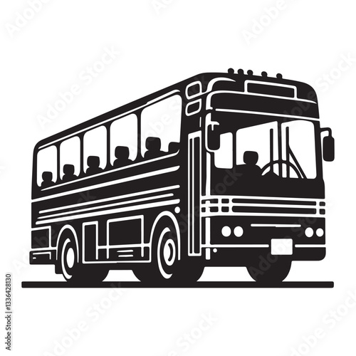 City bus vector graphic public transportation detailed transport illustration
