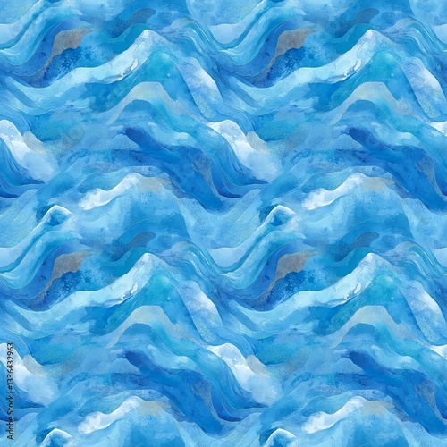 Wallpaper Mural Fluid Abstract Background with Turquoise and Cobalt Blue Water-Like Patterns – Serene and Peaceful Design Torontodigital.ca