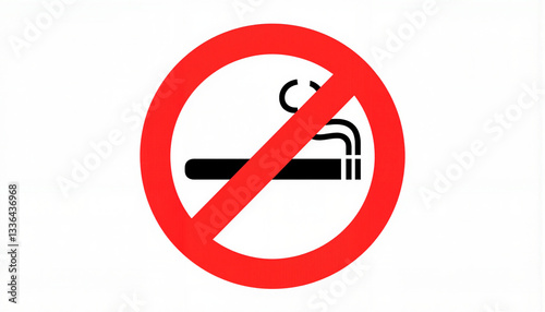 Free Download No smoking sign in bold red and black on white background, awareness - GFXLoad