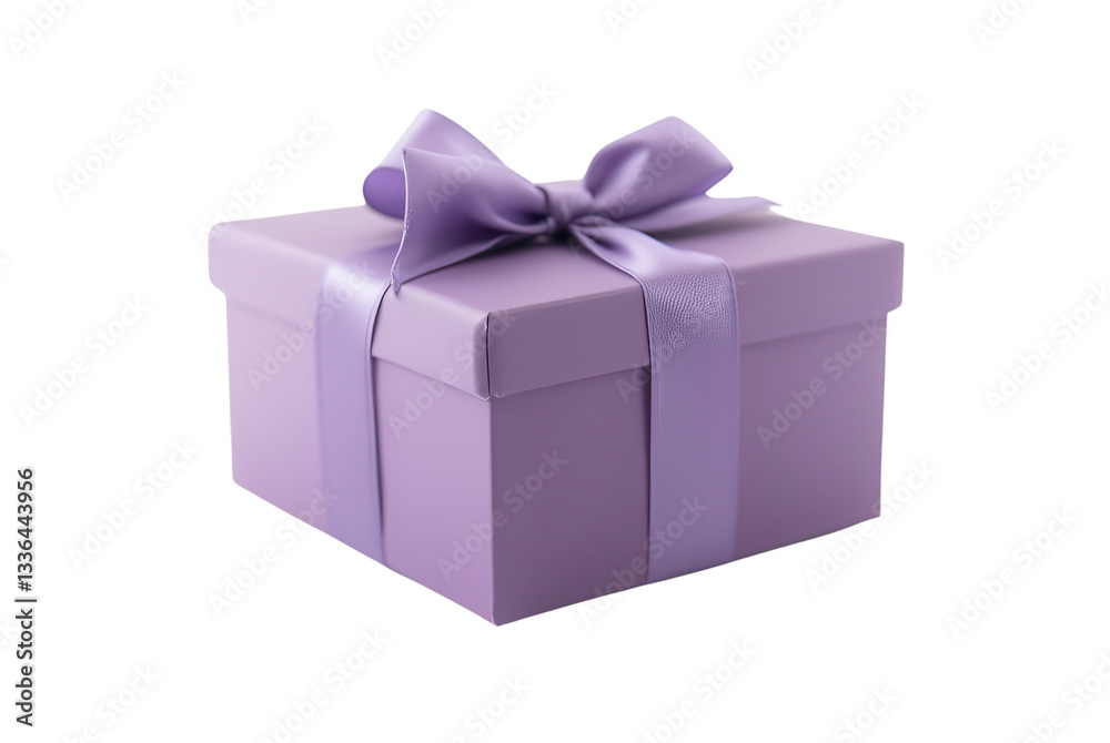 Obraz premium Elegant Purple Gift Box with Satin Bow for Celebrations or Events
