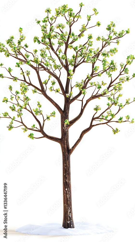 Spring Tree Isolated Against White Background Spring Tree Isolated Against White Background