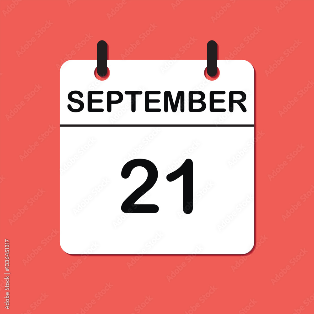 September 21. Daily Calendar icon for design. Simple design for business brochure, flyer, print media, advertisement. Easily editable. September 21. Daily Calendar icon for design. Simple design for business brochure, flyer, print media, advertisement. Easily editable.