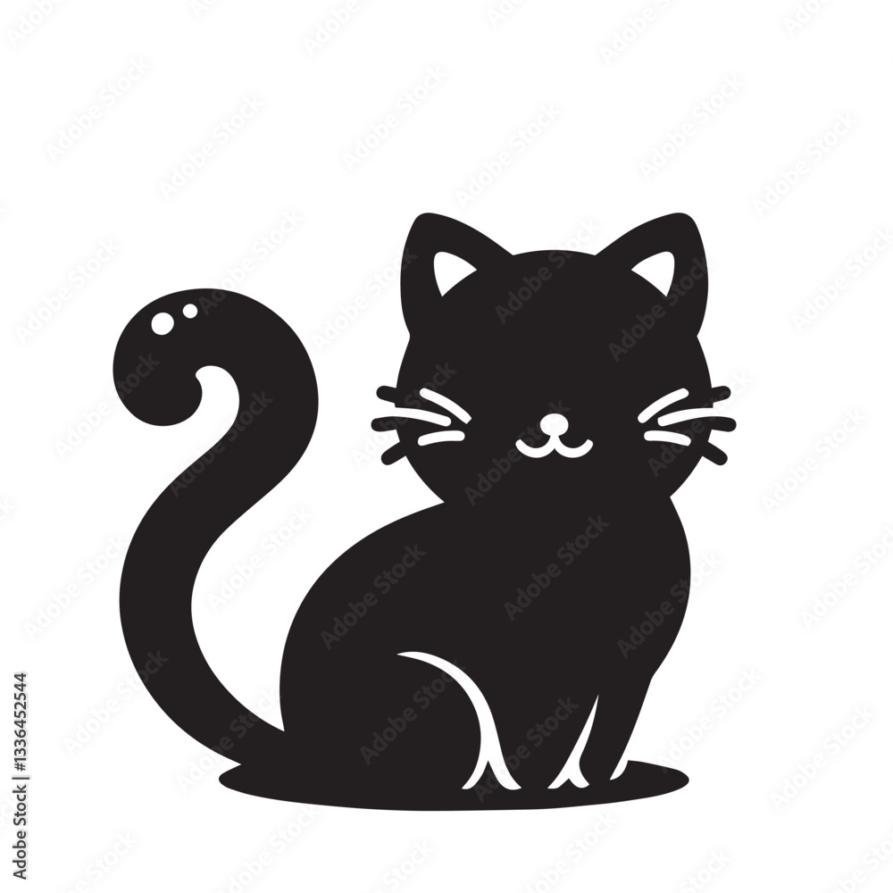 Cat vector silhouette. Cute cat logo, icon Cat vector silhouette. Cute cat logo, icon