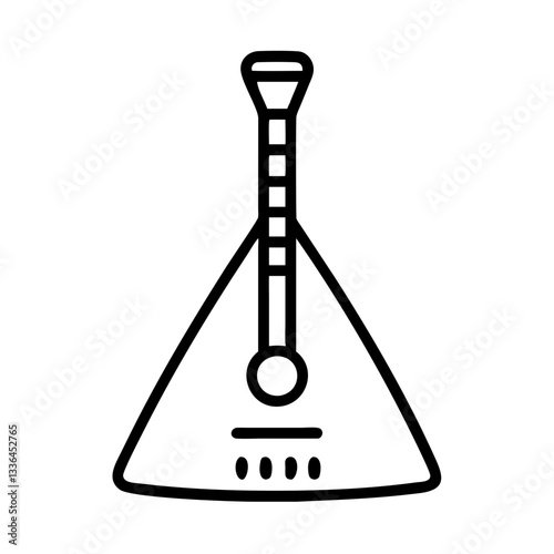 Balalaika icon on transparent background, musical instrument illustration, vector design