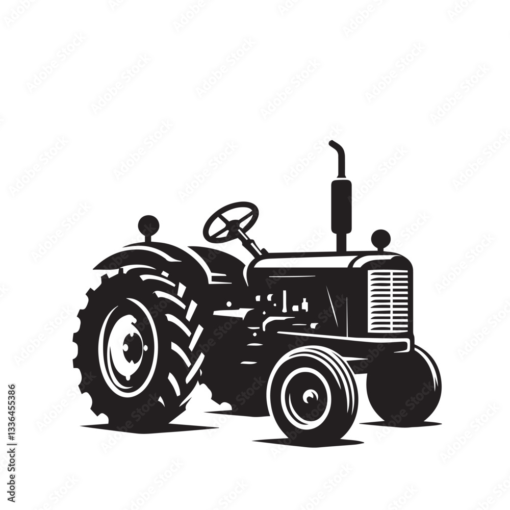 Obraz premium Vector tractor isolated on white background