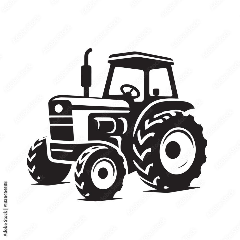 Obraz premium tractor vector silhouette.