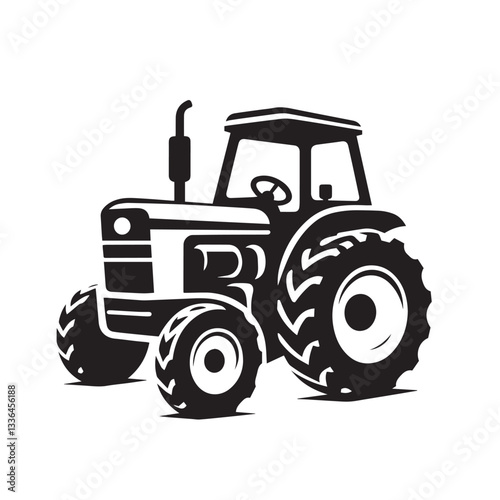 tractor vector silhouette.