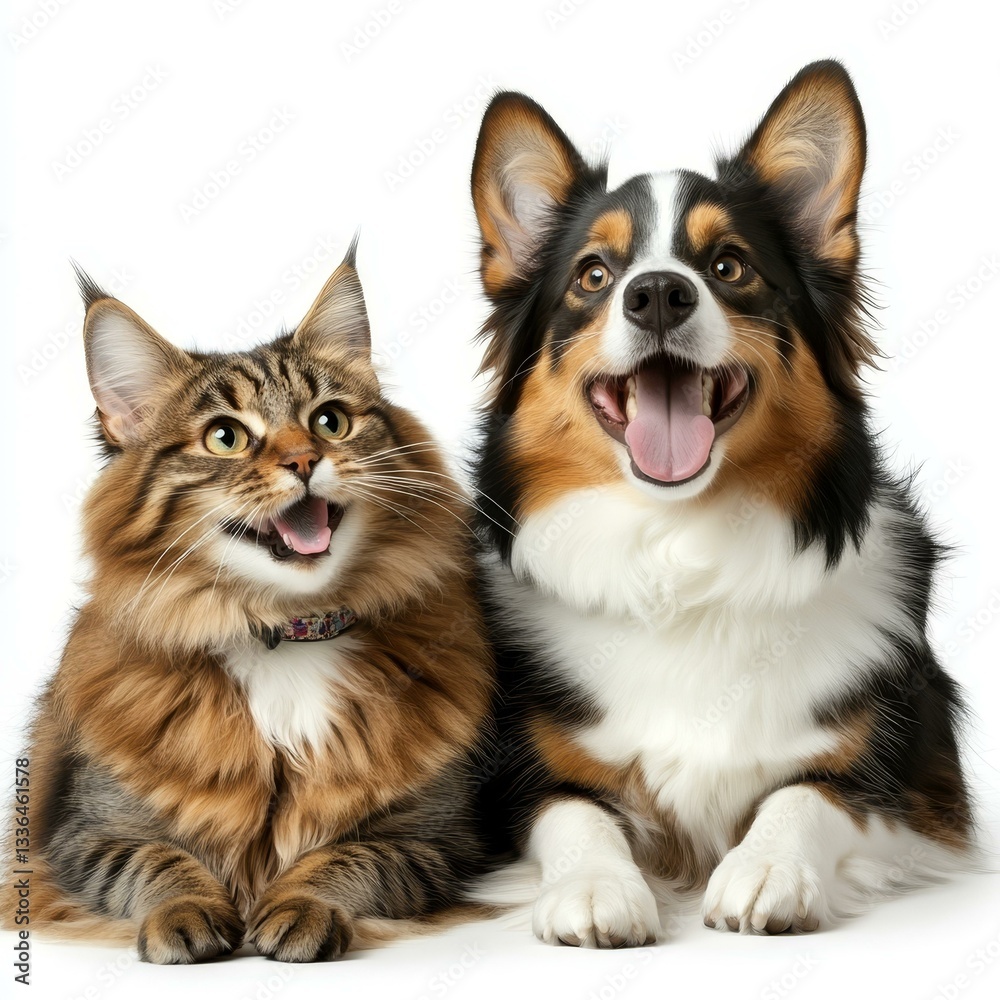 Obraz premium Friendly Companion Animals Relaxing Together