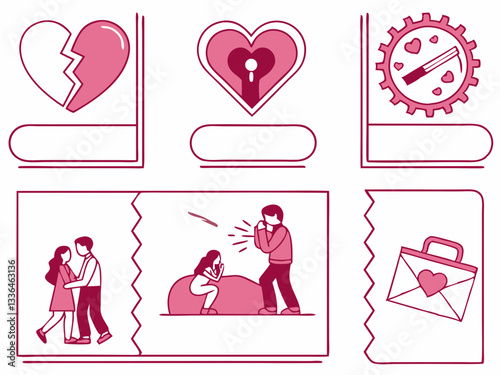 Set of Love and Relationship Icons