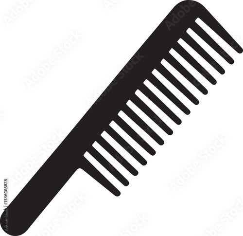 Comb or Hairbrush silhouette, black and white silhouette, vector and illustration