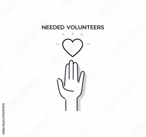 Needed Volunteers: Hand Reaching for Heart