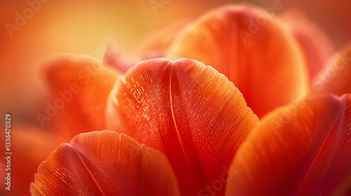 Extreme macro shot of a vibrant orange-red Indian paintbrush, striking tubular petals in vivid color