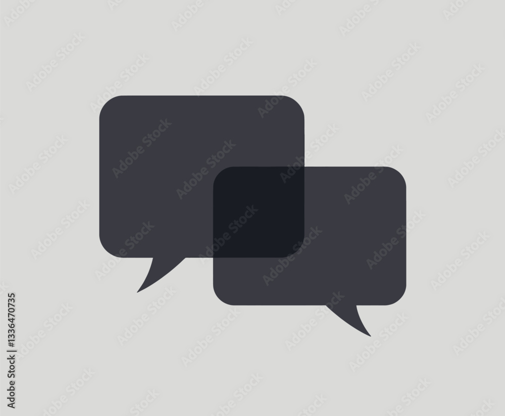 Overlapping Dark Gray Speech Bubbles on Pale Gray Overlapping Dark Gray Speech Bubbles on Pale Gray