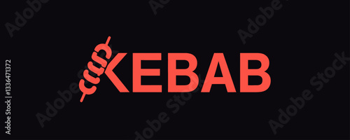 Red Kebab Text Logo on Black Background