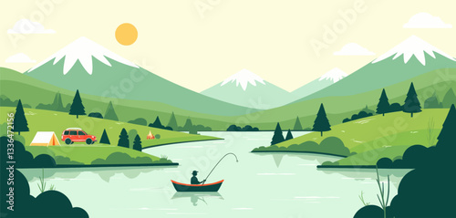 Scenic Lakeside Camping, Fishing, and Mountain Views