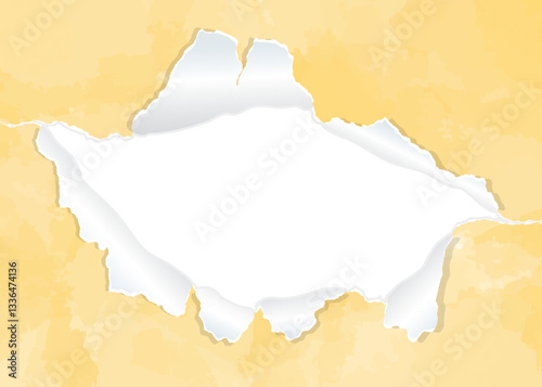 穴の空いた紙、背景フレーム、水彩カラー