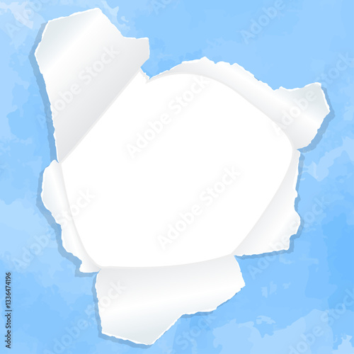 穴の空いた紙、背景フレーム、水彩カラー、正方形サイズ