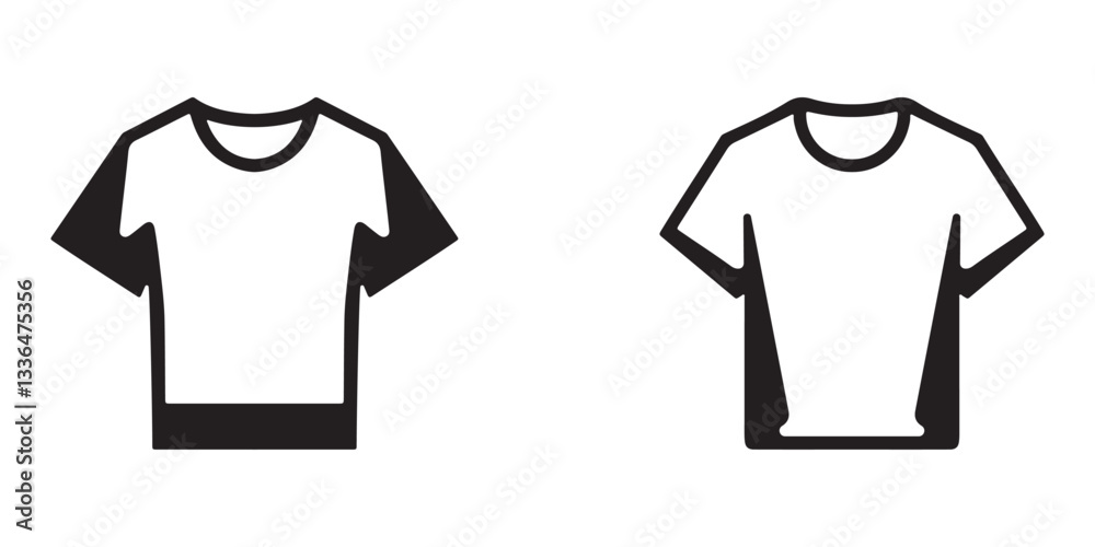 Naklejka premium Clothing T Shirt Icons Silhouette Vector Illustration