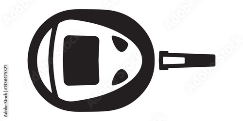Blood Glucose Meter Icons Silhouette Vector Illustration