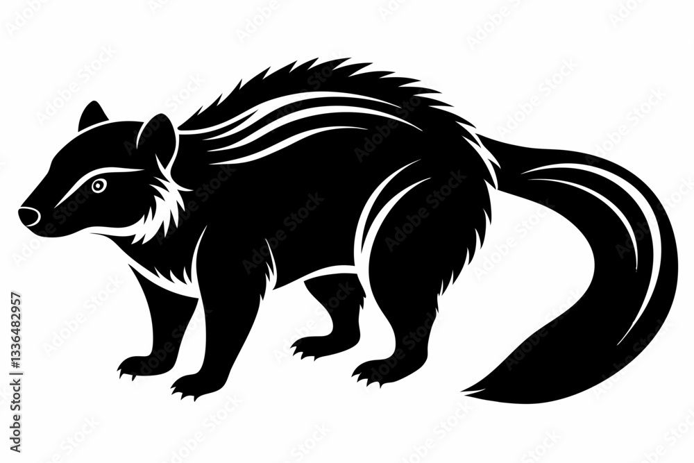 Obraz premium binturong line art silhouette vector illustration